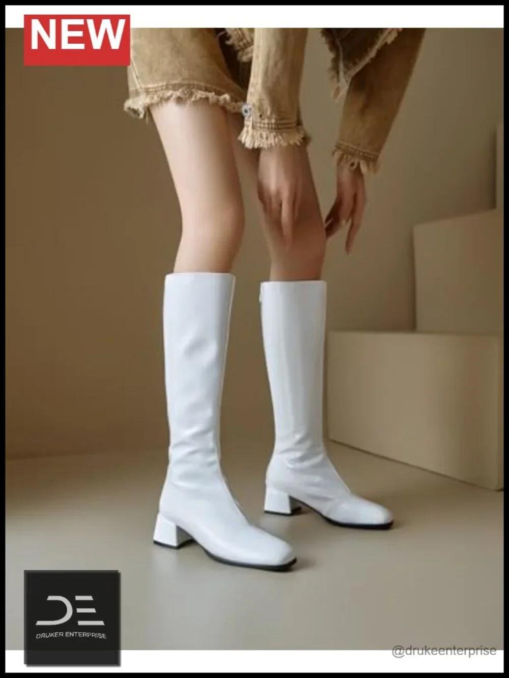 Women's Over Knee High Boots Chunky Low Heel Square Toe Tall Fall Winter Long